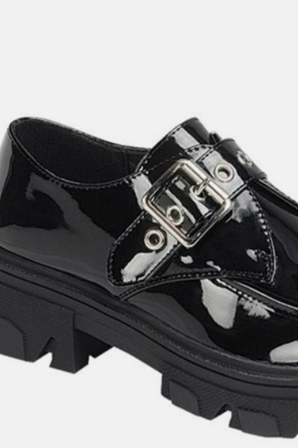 Forever Link Buckled Platform Lug Sole Loafers - Delanoir