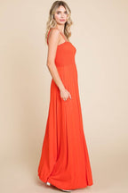 Culture Code Full Size Smocked Cami Maxi Dress with Pockets - Delanoir