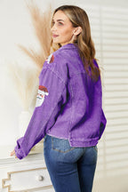 Santa Sequin Raw Hem Jacket - Delanoir