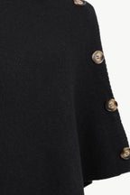 Turtleneck Buttoned Poncho - Delanoir
