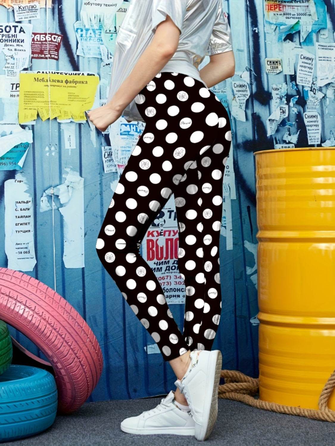 Printed High Waist Skinny Leggings - Delanoir