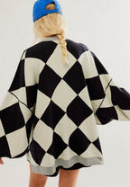 Color Block Button Down Long Sleeve Cardigan - Delanoir
