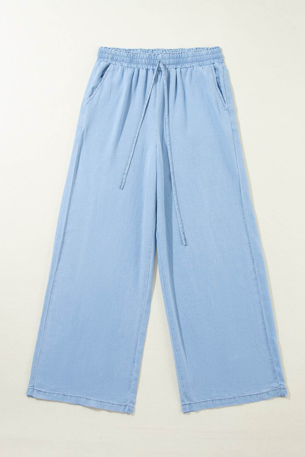 Drawstring Wide Leg Jeans - Delanoir