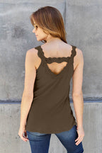 Basic Bae Full Size Lace Detail V-Neck Cutout Cami - Delanoir
