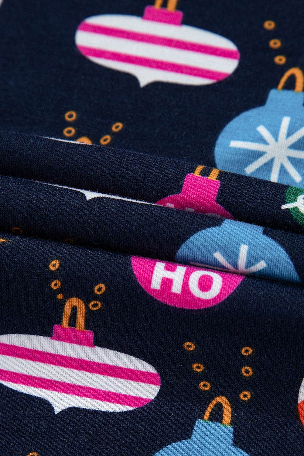 Christmas Lights Print Collared Neck Top and Pants Set - Delanoir