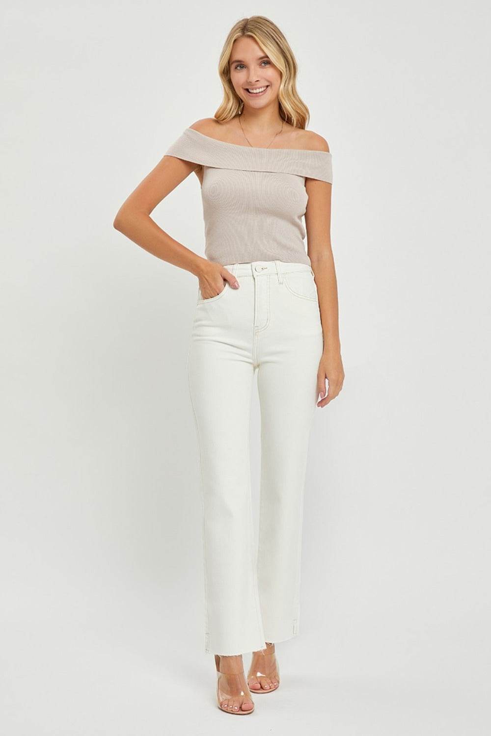 RISEN Full Size High Rise Tummy Control Straight Jeans - Delanoir