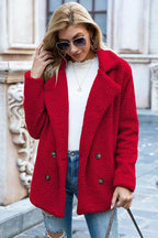 Ivy Lane Full Size Lapel Collar Sherpa Coat - Delanoir