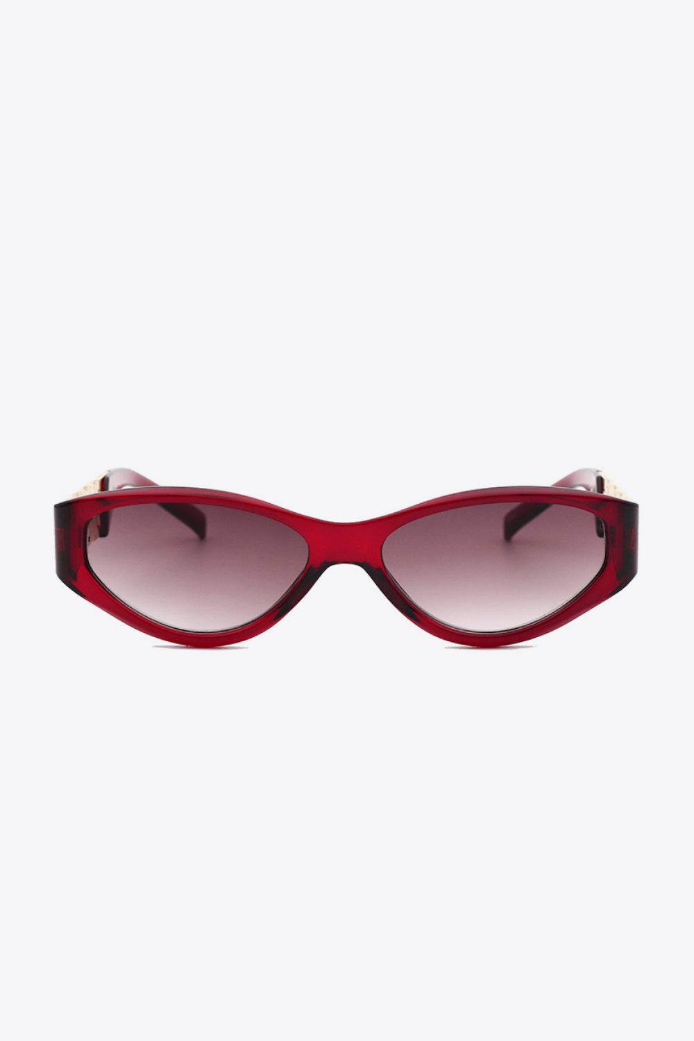 Chain Detail Temple Cat Eye Sunglasses - Delanoir