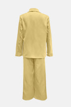 Side Striped Long Sleeve Blazer and Pants Set - Delanoir