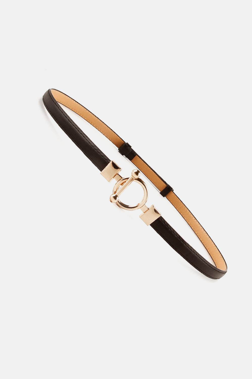 Toggle Buckle Skinny PU Belt - Delanoir