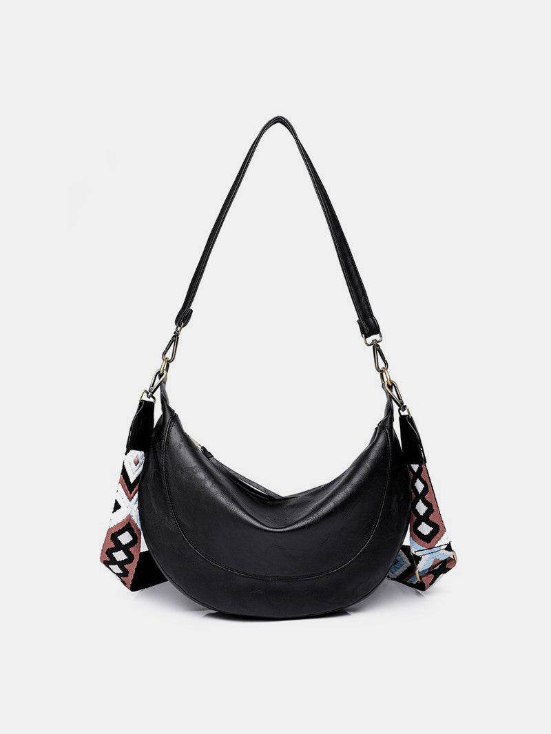 PU Leather Removable Strap Crossbody Bag - Delanoir
