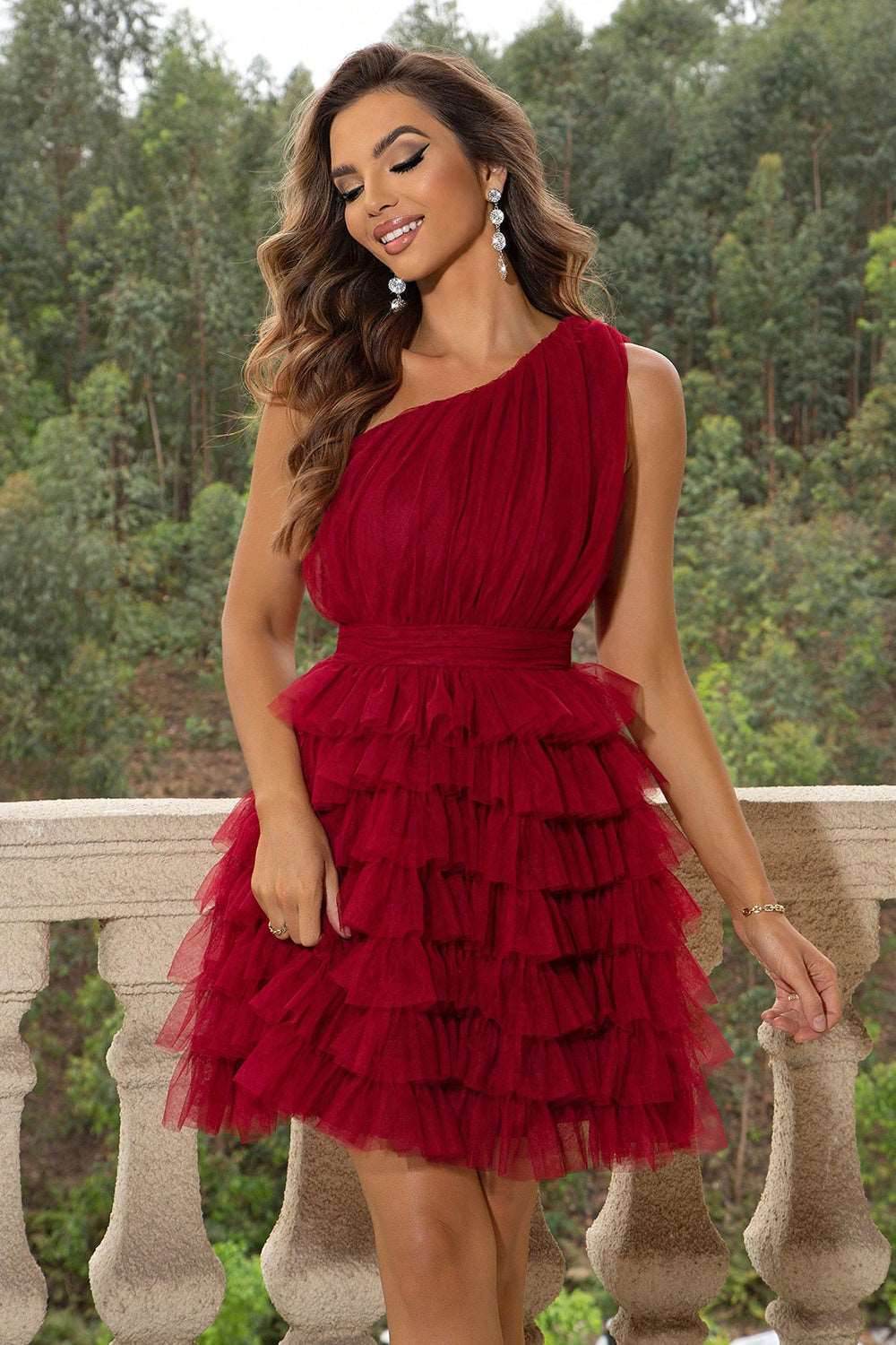 One-Shoulder Sleeveless Dress - Delanoir