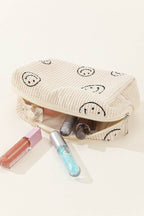 Zenana Smiley Face Corduroy Cosmetic Pouch - Delanoir