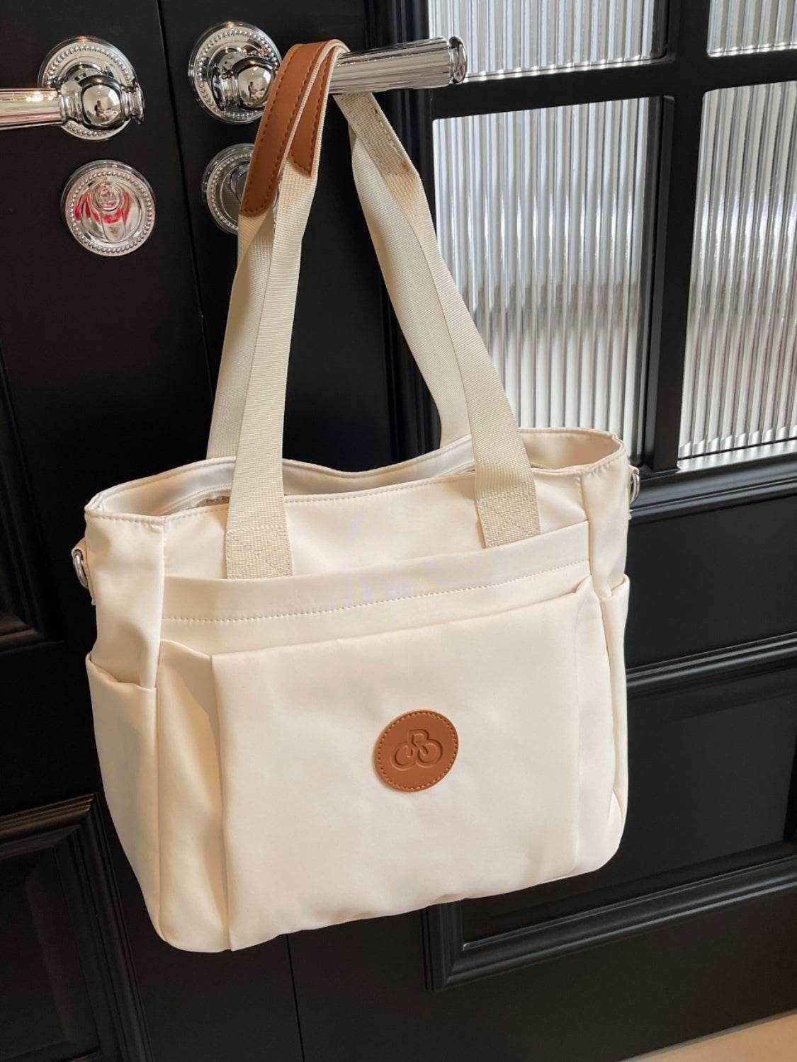 Nylon Solid Color Tote Bag - Delanoir