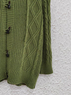 Cable-Knit Long Sleeve Hooded Cardigan - Delanoir