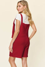 Double Take Full Size Texture Sleeveless Romper - Delanoir