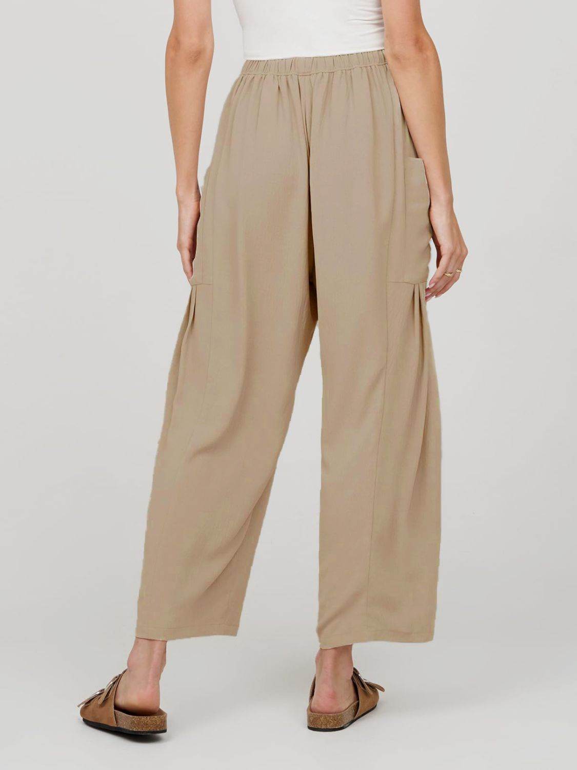 Full Size Wide Leg Pants with Pockets - Delanoir