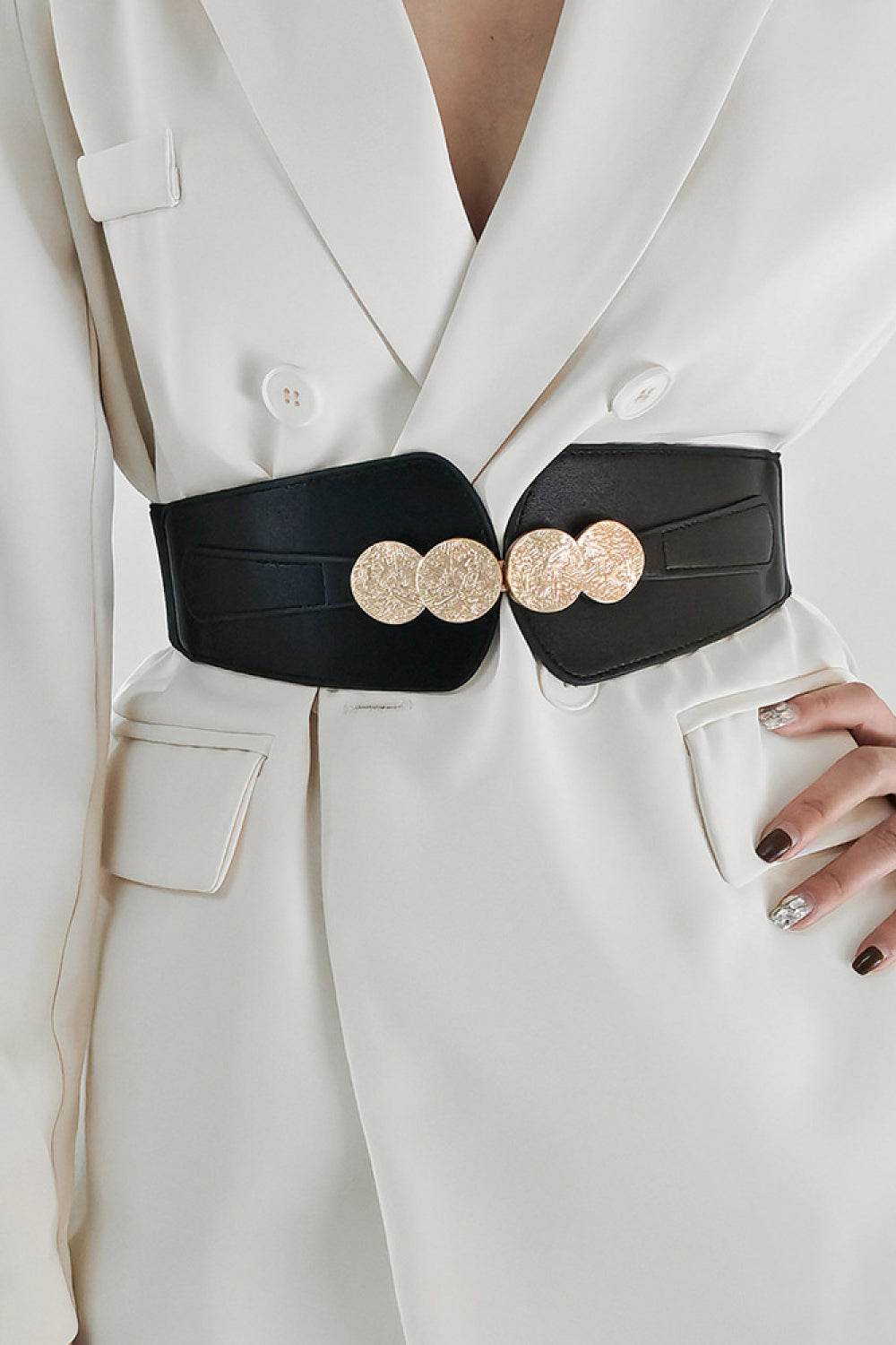Alloy Buckle Elastic Belt - Delanoir