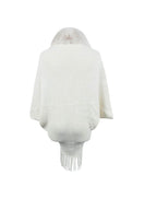 Open Front Fringe Hem Poncho - Delanoir