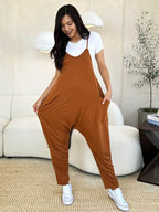 Double Take Full Size Sleeveless V-Neck Pocketed Jumpsuit - Delanoir
