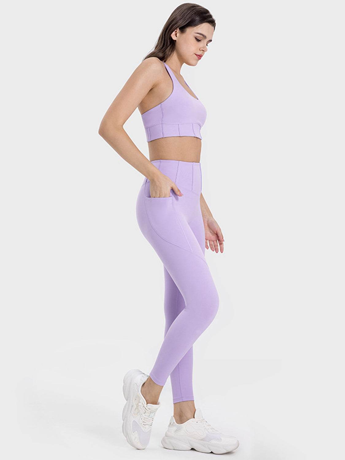 Millennia Pocketed High Waist Active Leggings - Delanoir