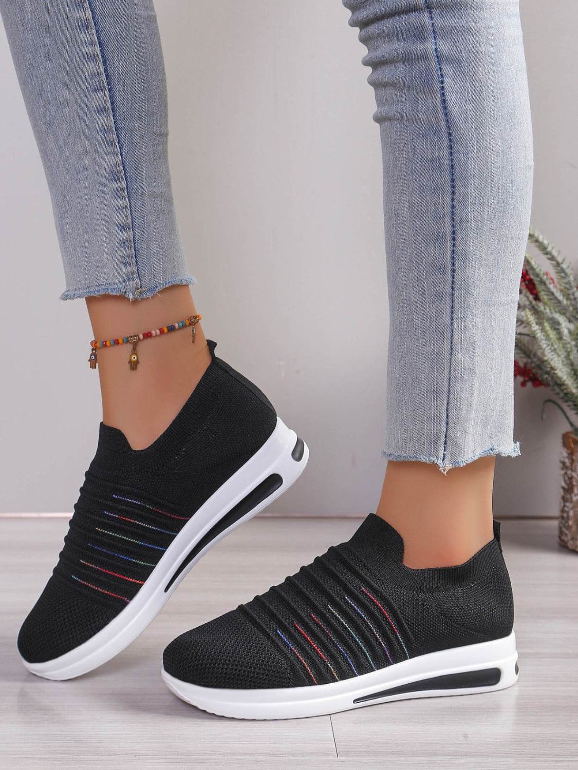 Breathable Mesh Wedge Sneakers - Delanoir