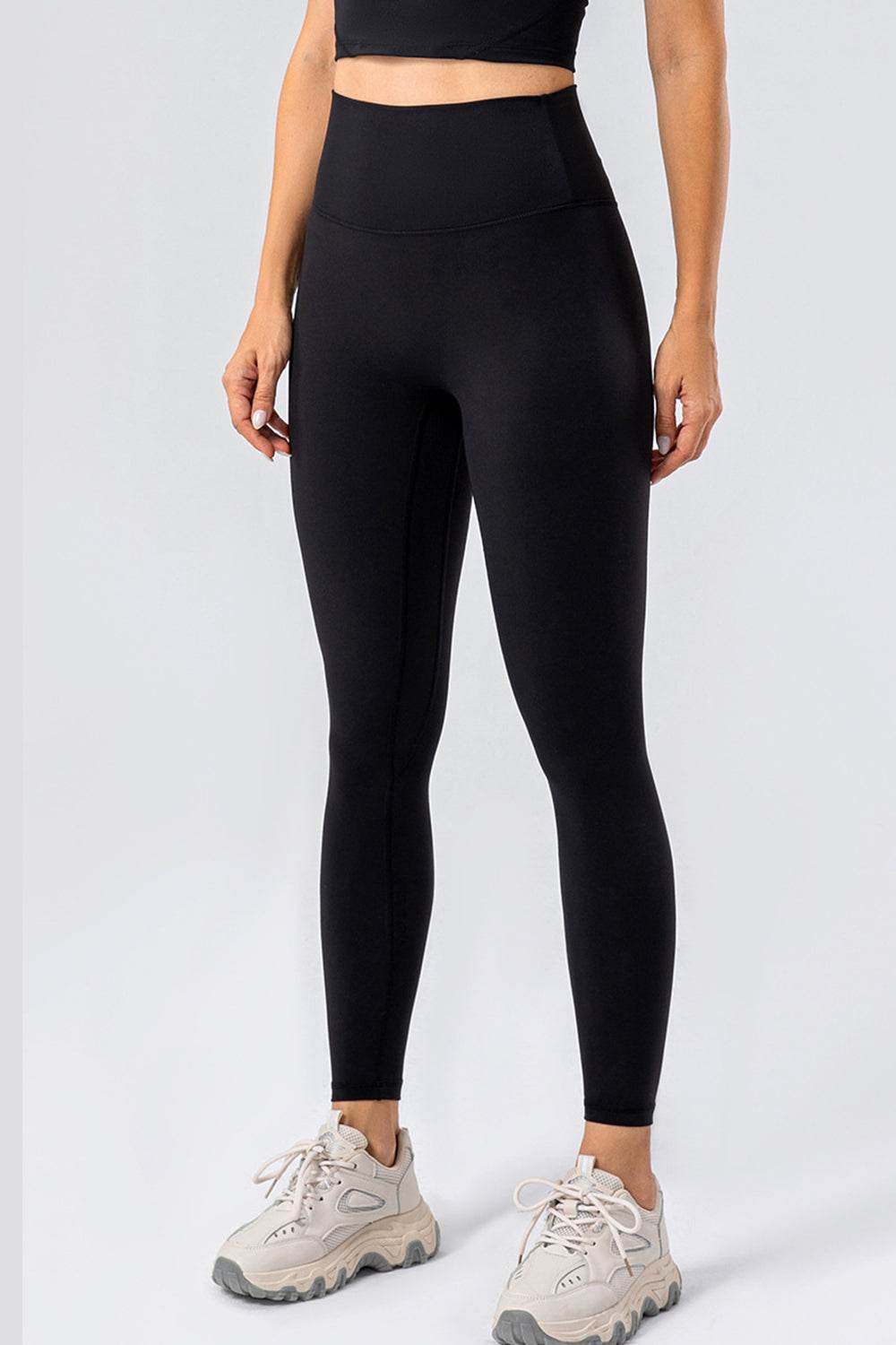 High Waist Wide Waistband Active Leggings - Delanoir