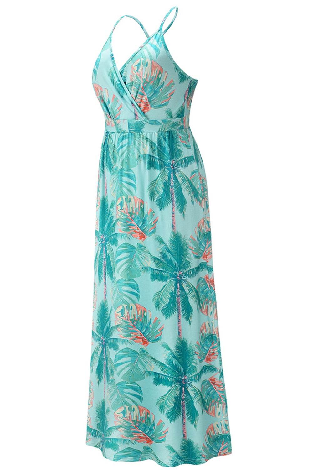 Crisscross Printed Surplice Cami Dress - Delanoir