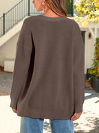 Button Down Long Sleeve Cardigan - Delanoir