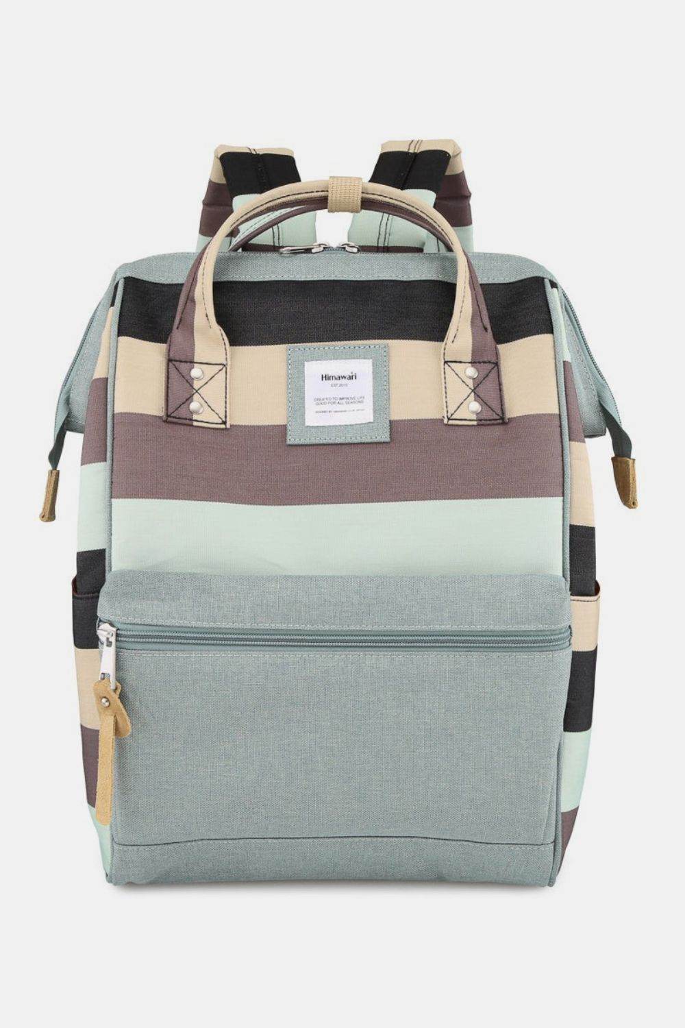 Himawari Striped Waterproof Nylon Backpack Bag with Side Pockets - Delanoir