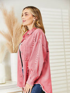 Distressed Raw Hem Denim Jacket - Delanoir
