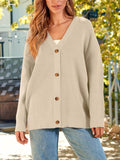 Button Down Long Sleeve Cardigan - Delanoir