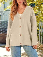 Button Down Long Sleeve Cardigan - Delanoir