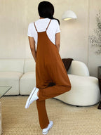Double Take Full Size Sleeveless V-Neck Pocketed Jumpsuit - Delanoir