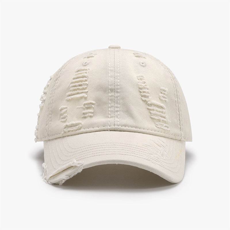 Distressed Adjustable Cotton Baseball Cap - Delanoir