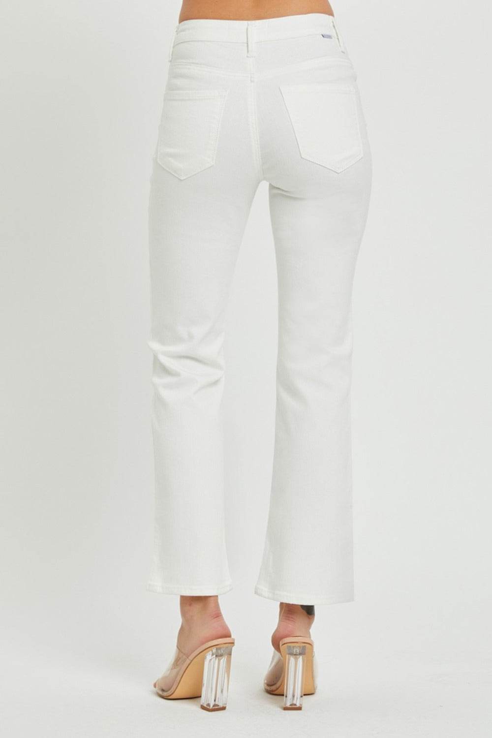 RISEN Full Size Mid Rise Jeans with Pockets - Delanoir