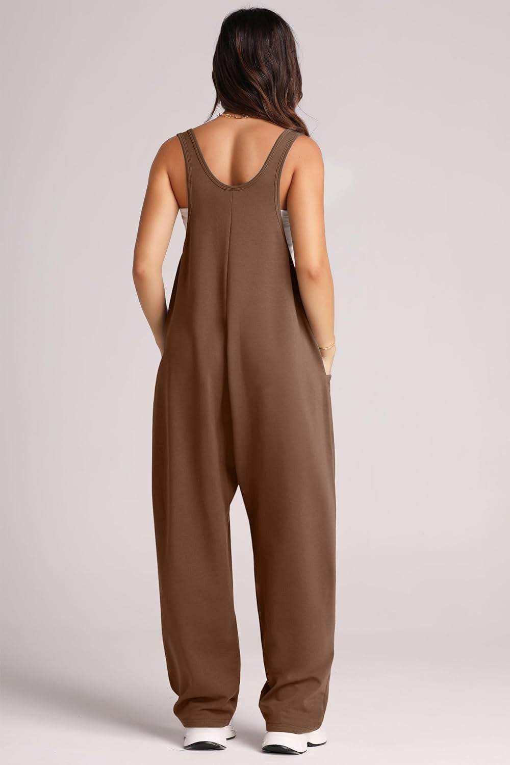 Lovelet Wide Strap Jumpsuit with Pockets - Delanoir