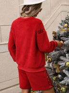 Sequin Teddy Sweatshirt and Shorts Set - Delanoir