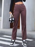 Straight Leg Jeans with Pockets - Delanoir