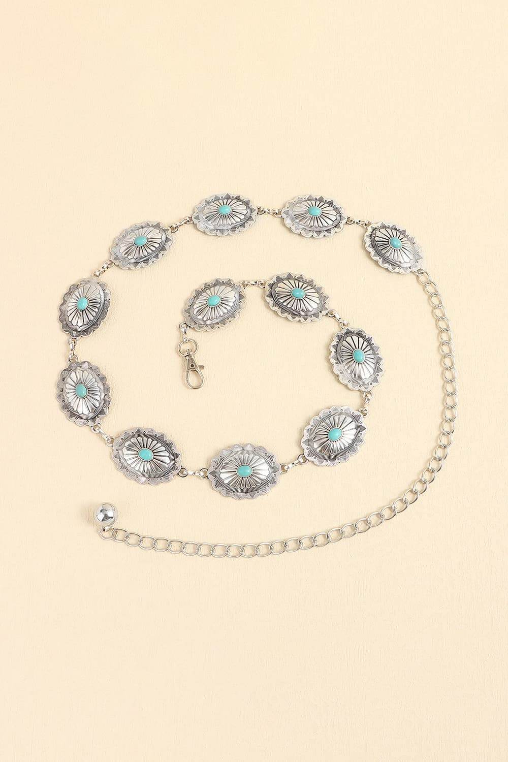 Vintage Turquoise Alloy Belt - Delanoir