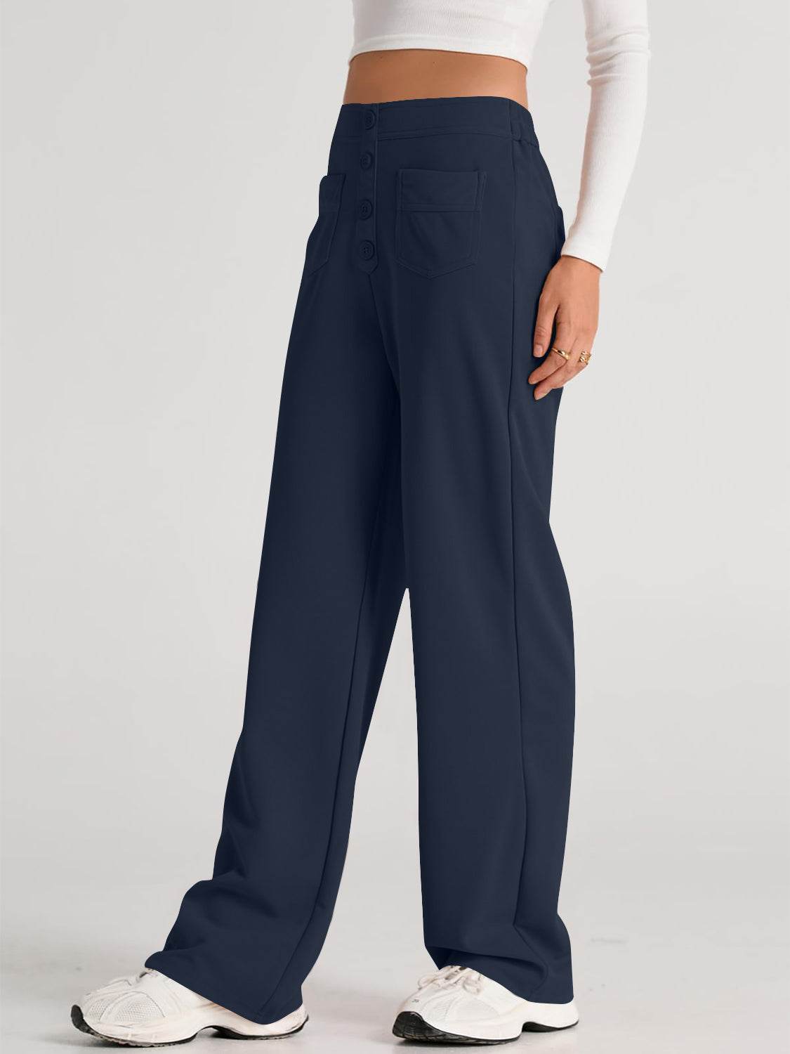 High Waist Wide Leg Pants - Delanoir