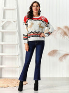 Reindeer Round Neck Sweater - Delanoir