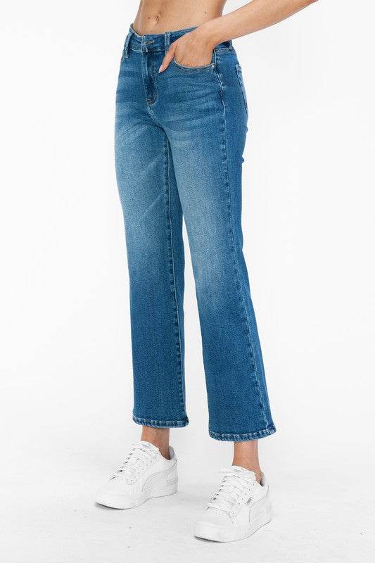 bytos Full Size Cat's Whiskers Mid Rise Ankle Jeans - Delanoir