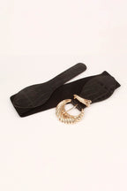 Shell Alloy Buckle Elastic Belt - Delanoir