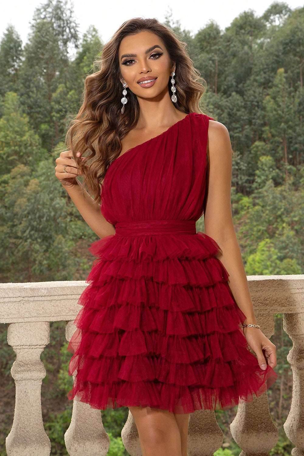 One-Shoulder Sleeveless Dress - Delanoir