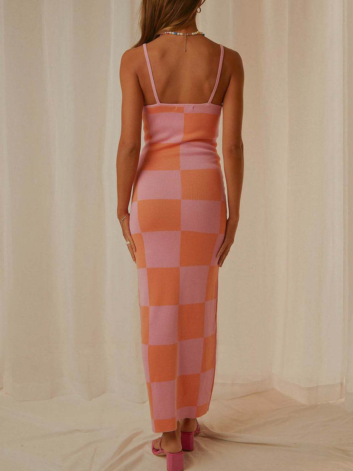 Spaghetti Strap Maxi Sweater Dress - Delanoir