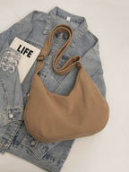 Ribbed Adjustable Strap Shoulder Bag - Delanoir