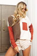 BiBi Color Block Brushed Checker Top - Delanoir