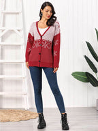 Snowflake Button Down Cardigan - Delanoir