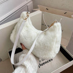 Faux Fur Removable Strap Shoulder Bag - Delanoir